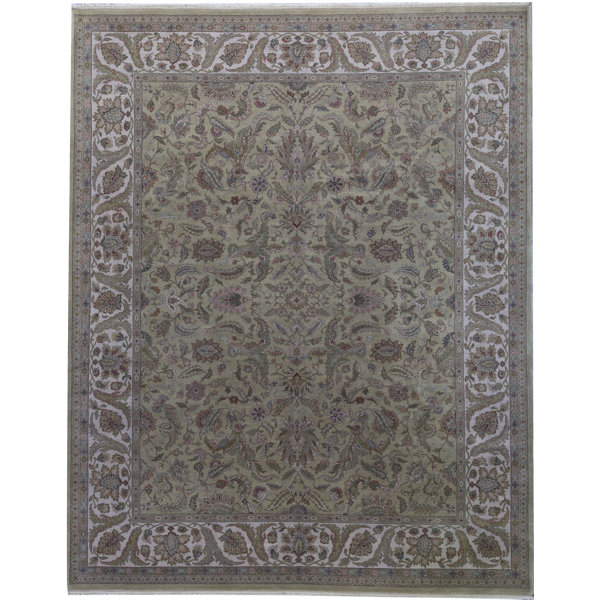 Bokara Rug Co., Inc. HandKnotted HighQuality Gold and Ivory Area Rug